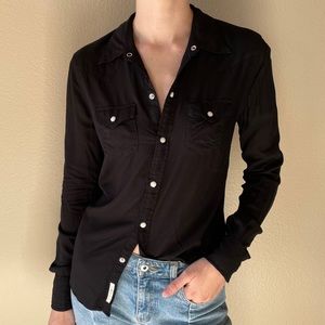 Black Button Down True Religion Blouse